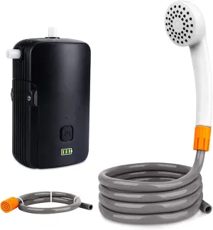 HXBER Pet Cleaning Shower, 2022 Portable Camping Shower Outdoor/Indoor Electric Shower with Battery Powr Display,2 Flow Mode 4400mAh USB Rechargeable Fast Charging,8.2ft for Camping Beach Swimming