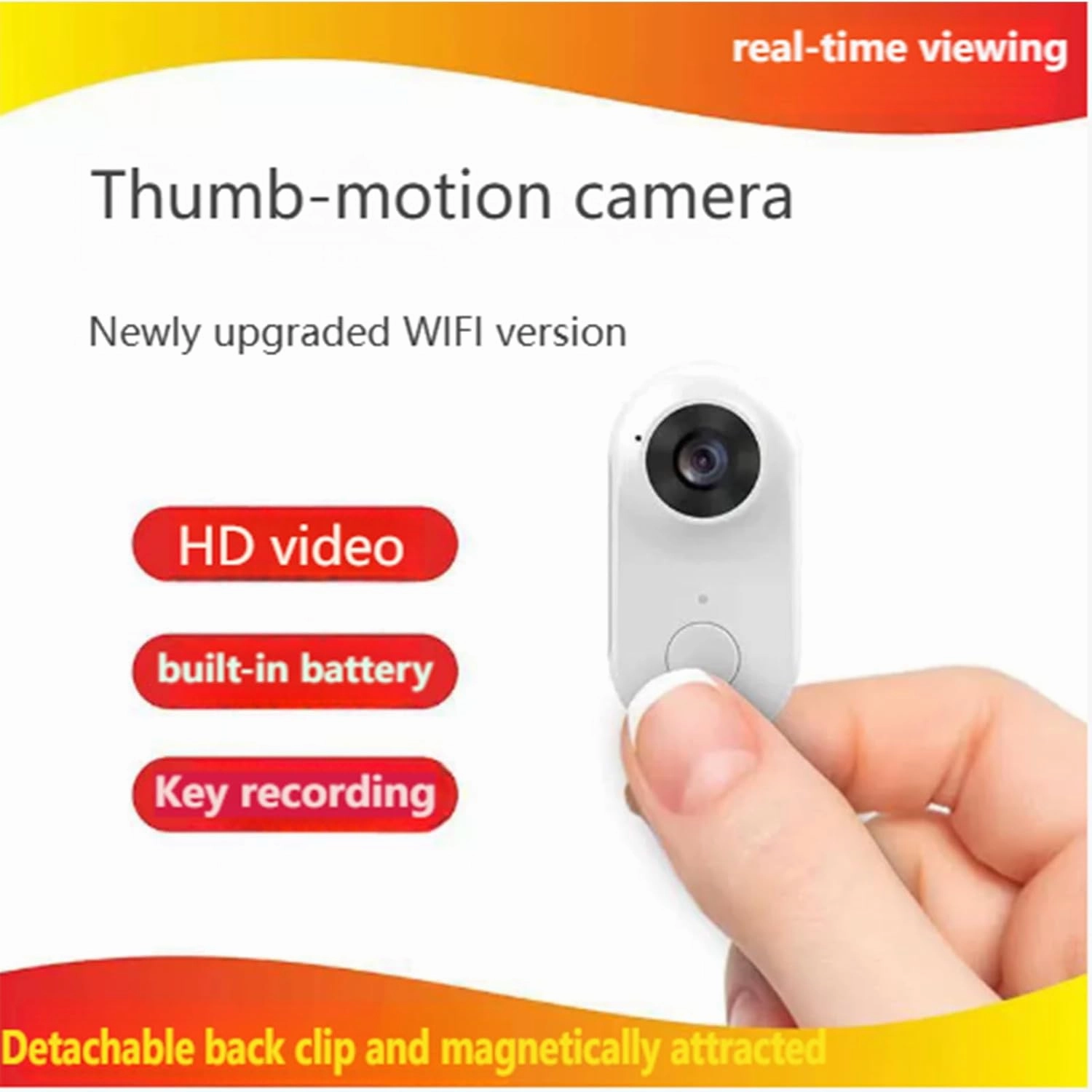 I3 4k Thumb Action Camera, Wearable Action Body Cam, Premium Portable Action Camcorder, Thumb Size Hands Free Recording Camera, for Travel, Pet, Underwater Photography (Black Set   32g Micro SD)