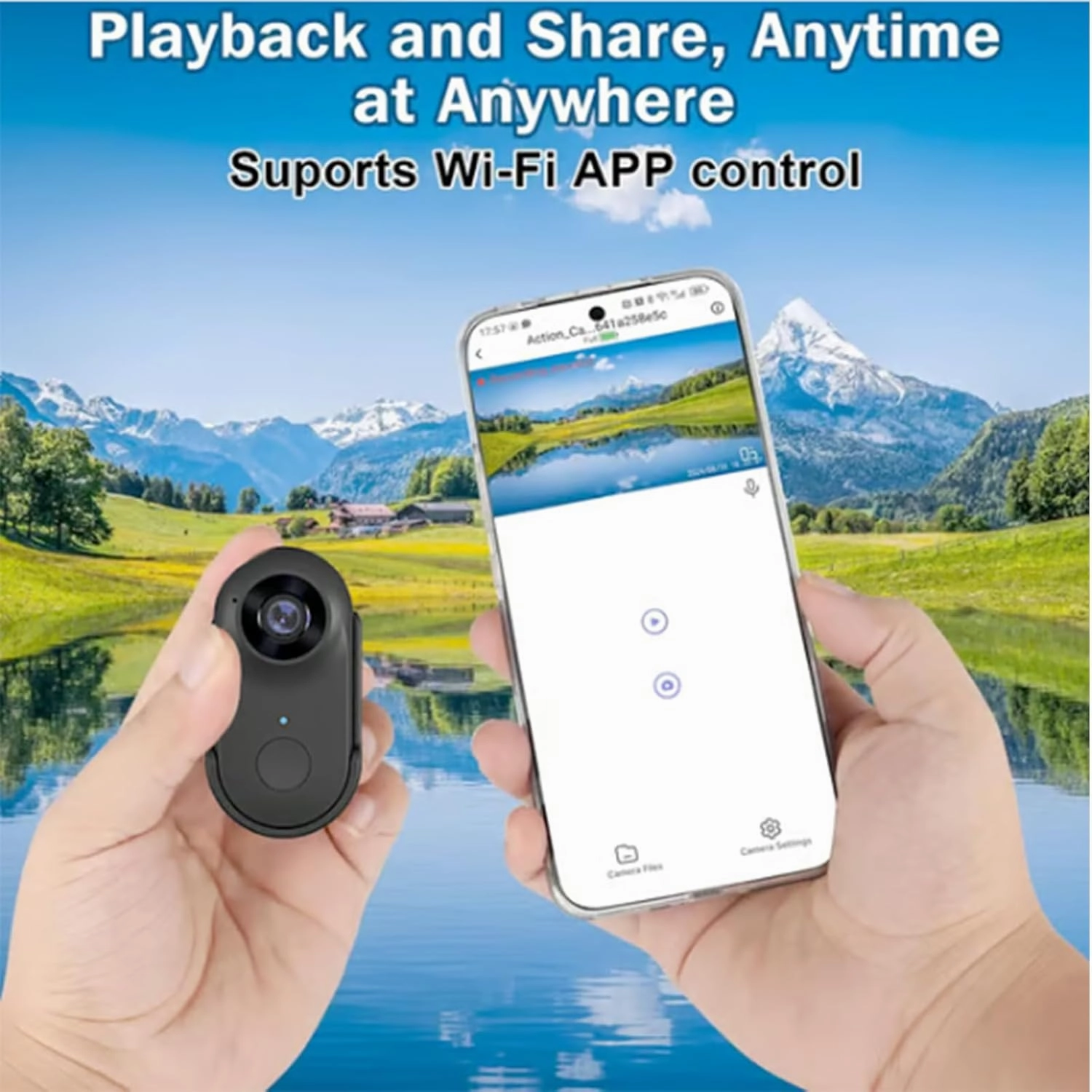 I3 4k Thumb Action Camera, Wearable Action Body Cam, Premium Portable Action Camcorder, Thumb Size Hands Free Recording Camera, for Travel, Pet, Underwater Photography (Black Set   32g Micro SD)