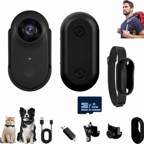 I3 4k Thumb Action Camera, Wearable Action Body Cam, Premium Portable Action Camcorder, Thumb Size Hands Free Recording Camera, for Travel, Pet, Underwater Photography (Black Set   32g Micro SD)