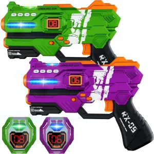 IJO Laser Tag Guns Set of 2 Laser Tag with Digital LED Score Display Vests for Teens, Family and Adults Fun,Birthday Gift Toys for Kids Ages 6 7 8 9 10 11 12 Year Old Boy & Girls
