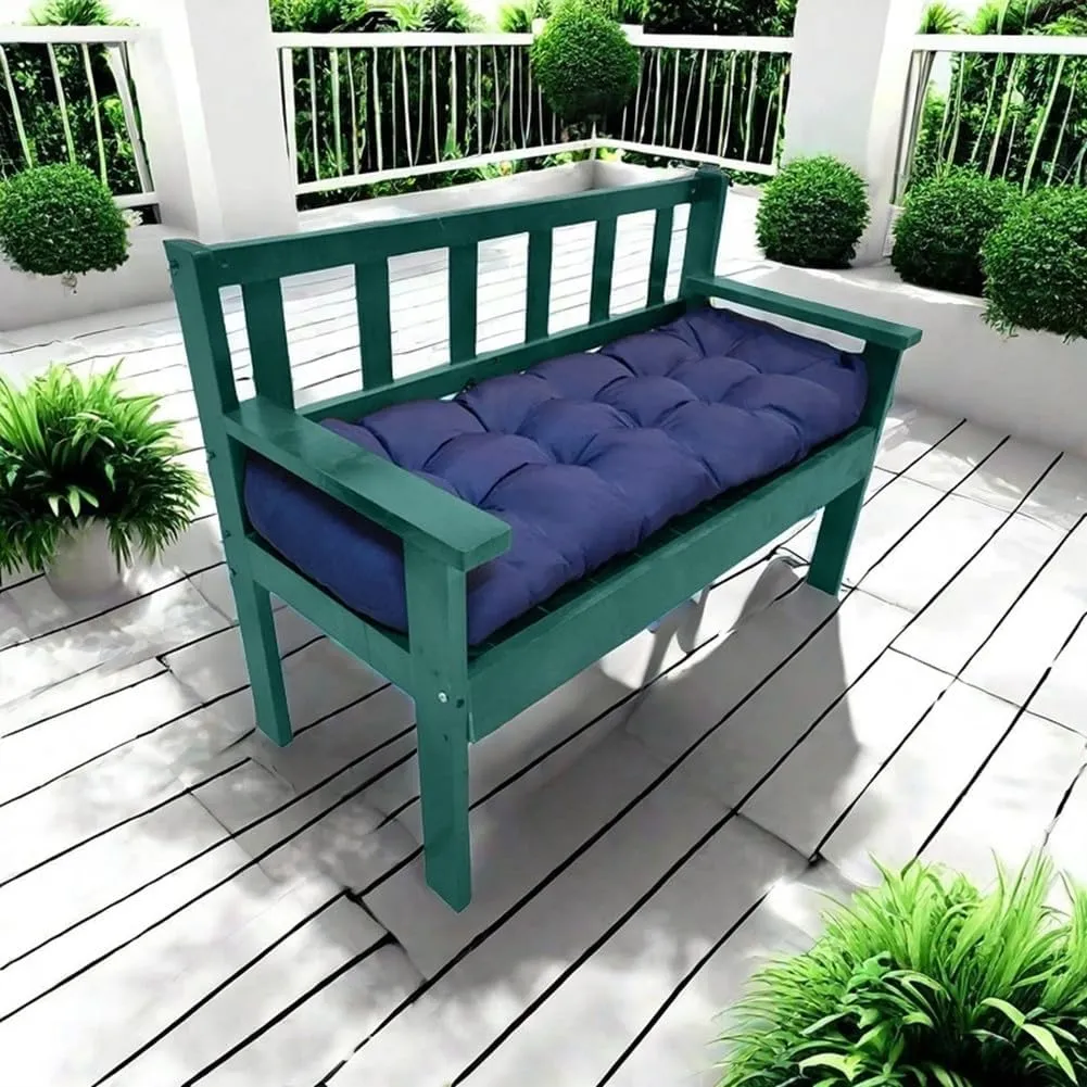 Indoor/Outdoor Bench Cushion Cotton Garden Furniture Loveseat Cushion, Patio Wicker Seat Cushions for Lounger Garden Furniture Patio Lounger Bench (Black, 39.3 * 19.6in)