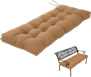 Indoor/Outdoor Bench Cushion Cotton Garden Furniture Loveseat Cushion, Patio Wicker Seat Cushions for Lounger Garden Furniture Patio Lounger Bench (Coffee, 39.3 * 19.6in)