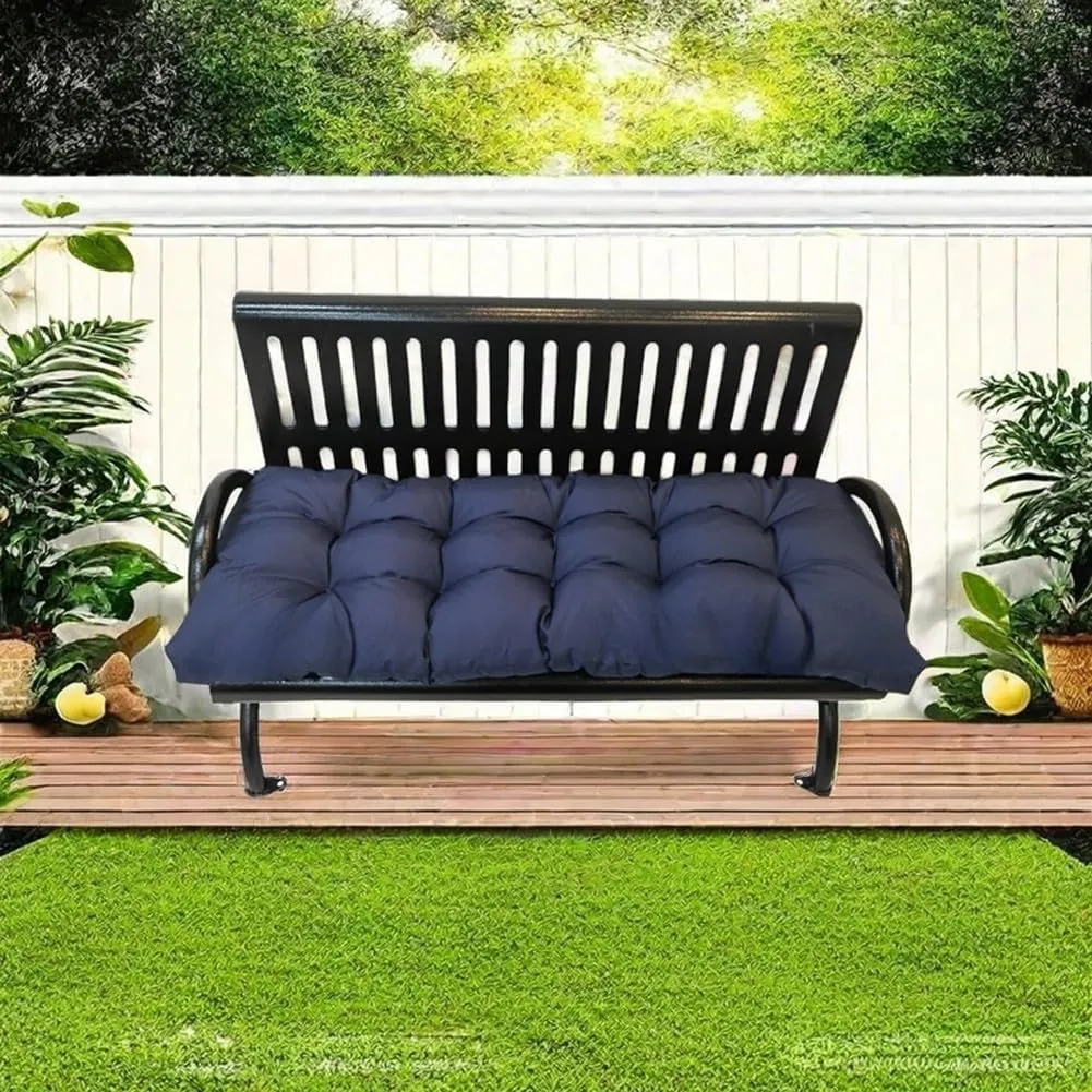 Indoor/Outdoor Bench Cushion Cotton Garden Furniture Loveseat Cushion, Patio Wicker Seat Cushions for Lounger Garden Furniture Patio Lounger Bench (Dark Grey, 39.3 * 19.6in)