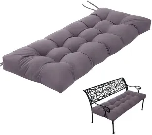 Indoor/Outdoor Bench Cushion Cotton Garden Furniture Loveseat Cushion, Patio Wicker Seat Cushions for Lounger Garden Furniture Patio Lounger Bench (Dark Grey, 39.3 * 19.6in)