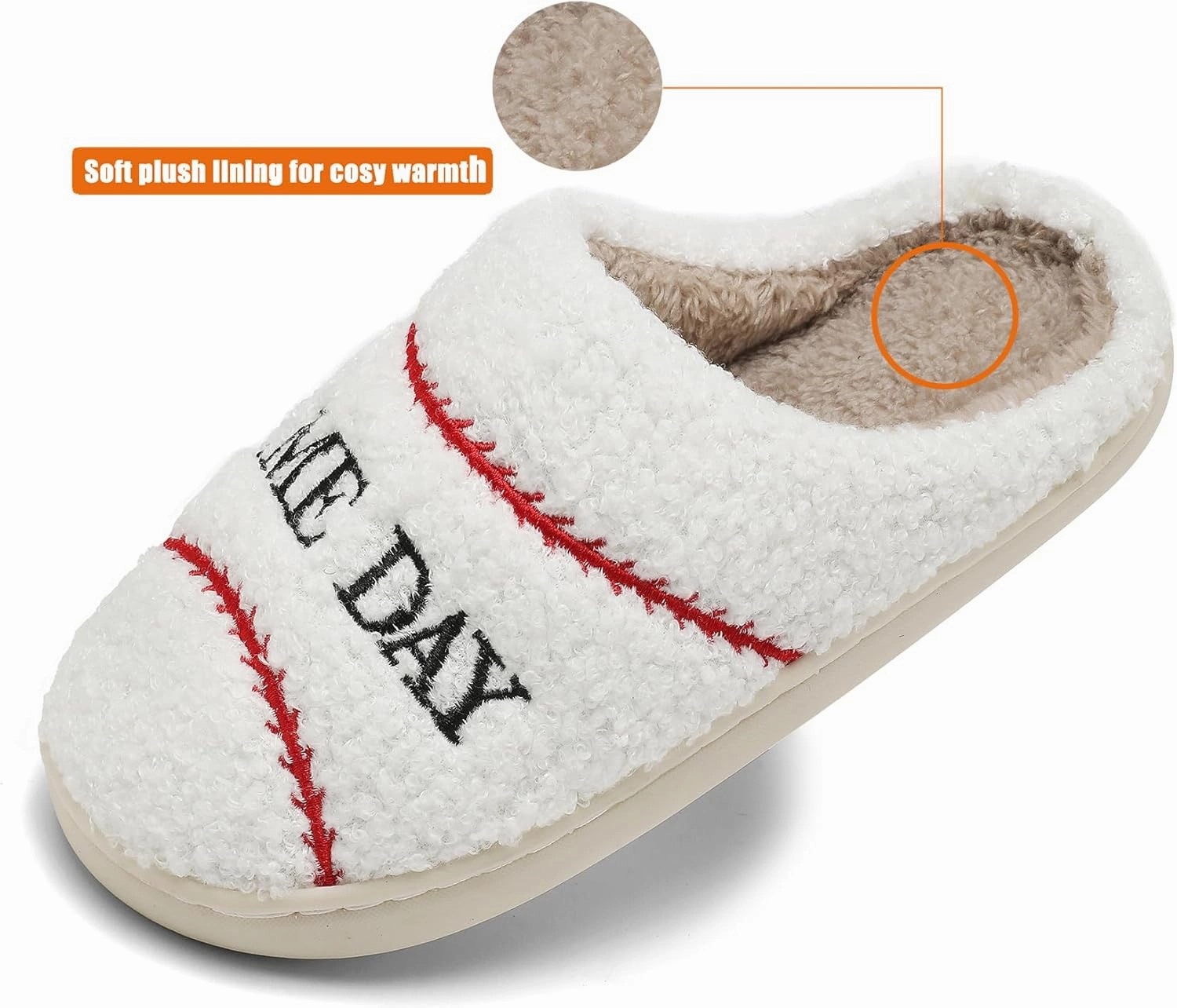 INMINPIN Kids Girls Boys Ball Sports Slippers Soft Curly House Shoes Memory Foam Non-Slip Indoor Outdoor Slippers for Sports Fan