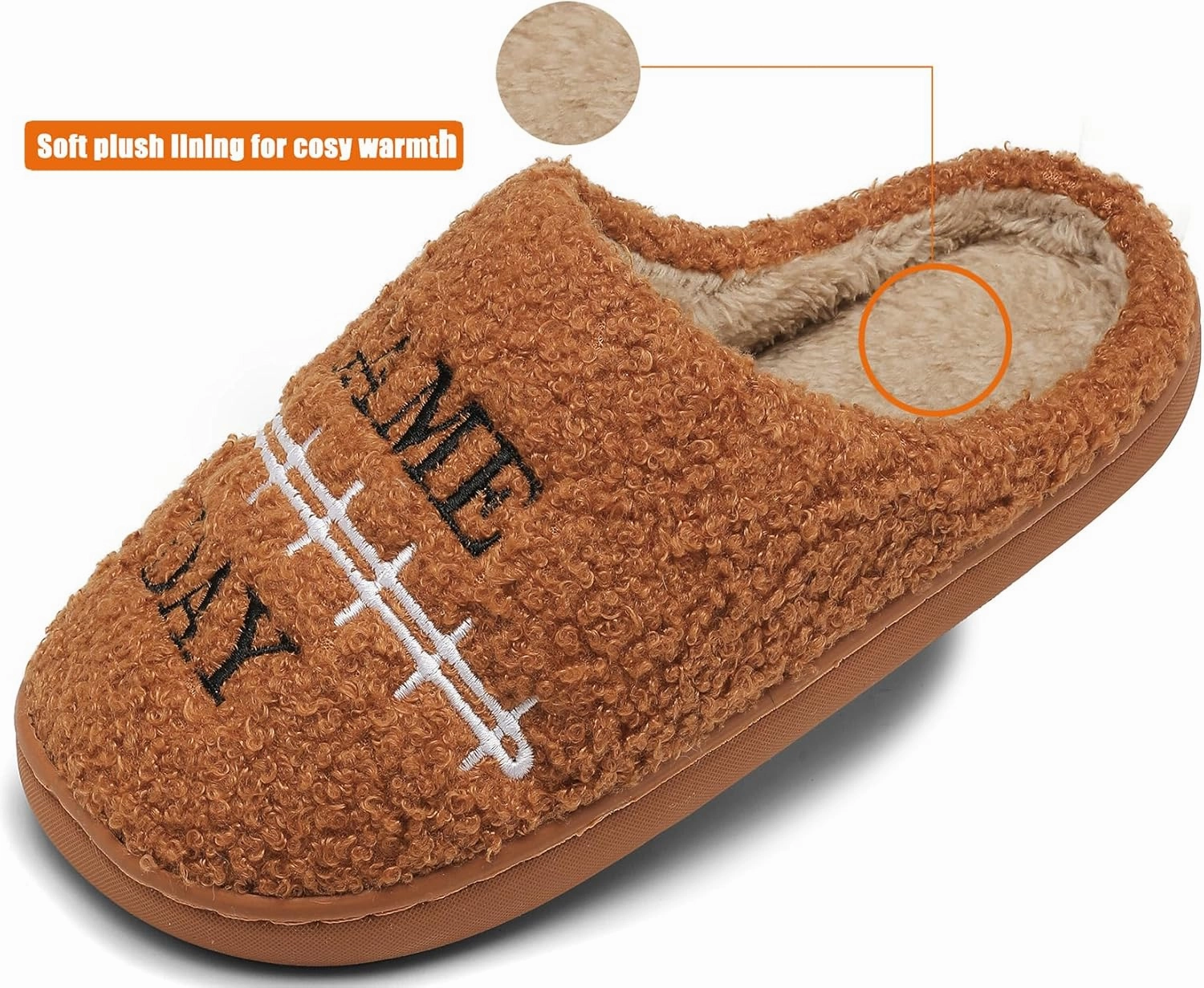 INMINPIN Kids Girls Boys Ball Sports Slippers Soft Curly House Shoes Memory Foam Non-Slip Indoor Outdoor Slippers for Sports Fan