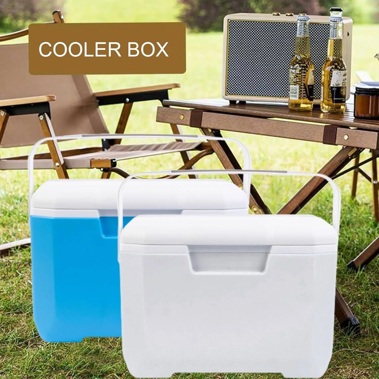 Insulated Portable Cooler, 6L Portable Hard Cooler Box – Leakproof Lightweight Ice Chest for Camping Beach & Picnic All-Season Insulation with Heavy Duty Handle (Fits 24 Cans)
