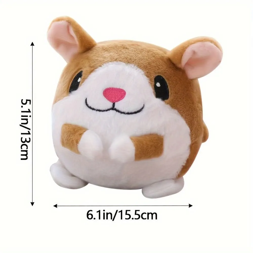 Interactive Plush Pig Dog Toy with Sound – USB Rechargeable Fabric Pet Bouncing Ball