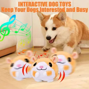 Interactive Plush Pig Dog Toy with Sound – USB Rechargeable Fabric Pet Bouncing Ball