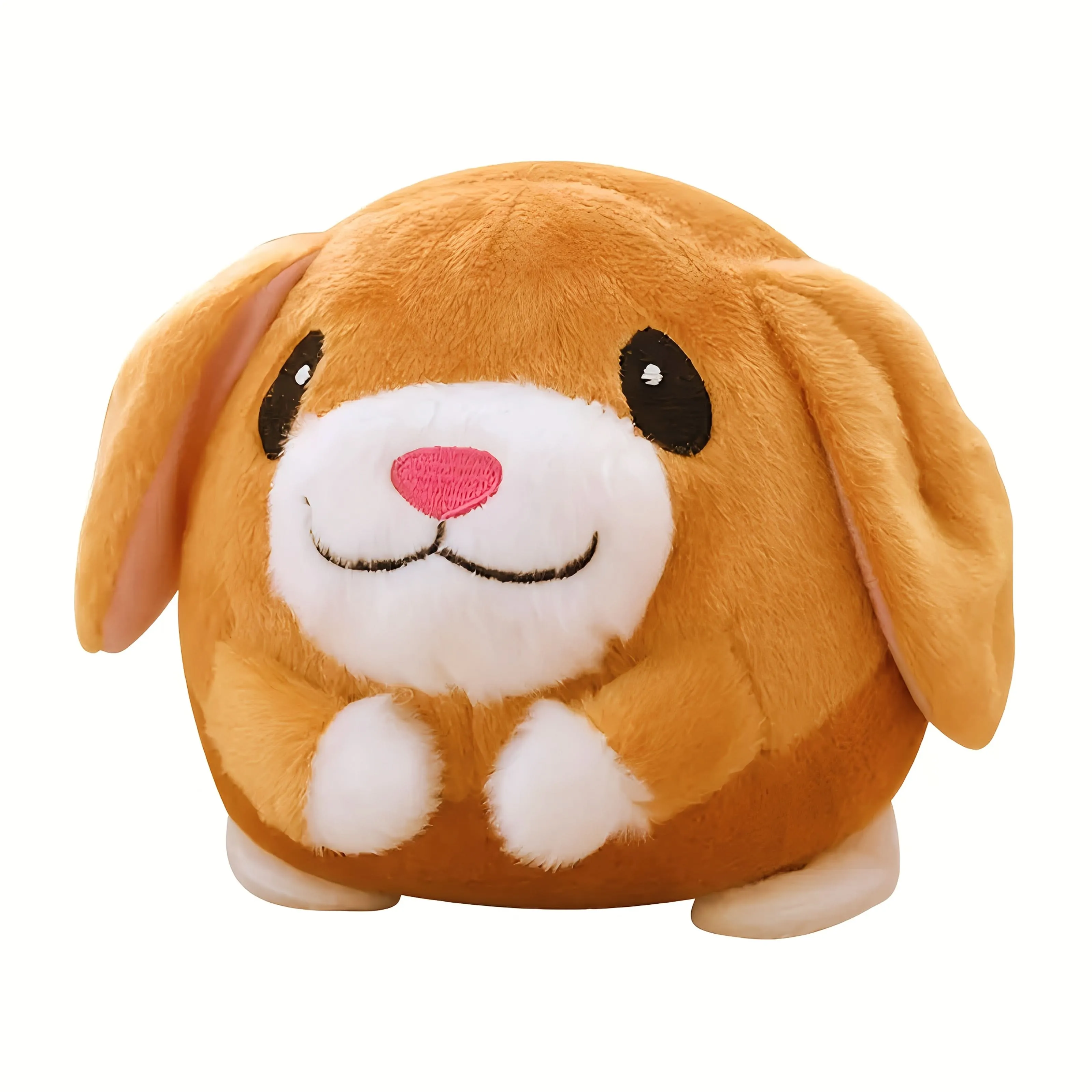 Interactive Plush Pig Dog Toy with Sound – USB Rechargeable Fabric Pet Bouncing Ball