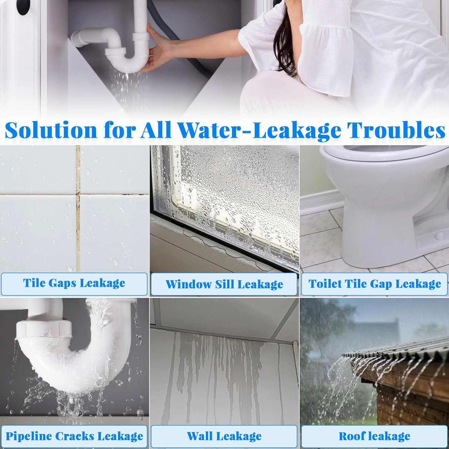 Invisible Waterproof Agent, 17.63oz Transparent Polyurethane Waterproof Coating Anti-Leakage Repairing Adhesive for Roof Walls Bathroom Kitchen Indoor Outdoor