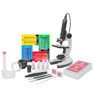 IQCREW Kid's Premium 85  Piece Microscope, Color Camera and Interactive Kid's Software Kit with 48-Piece Prepared Slide Set