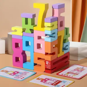 iYuePeng Wooden Stacking Building Blocks Gamefor 3  Years Kids 1-10 Number Balance Toy Competition Toy Gift for Boys Girls