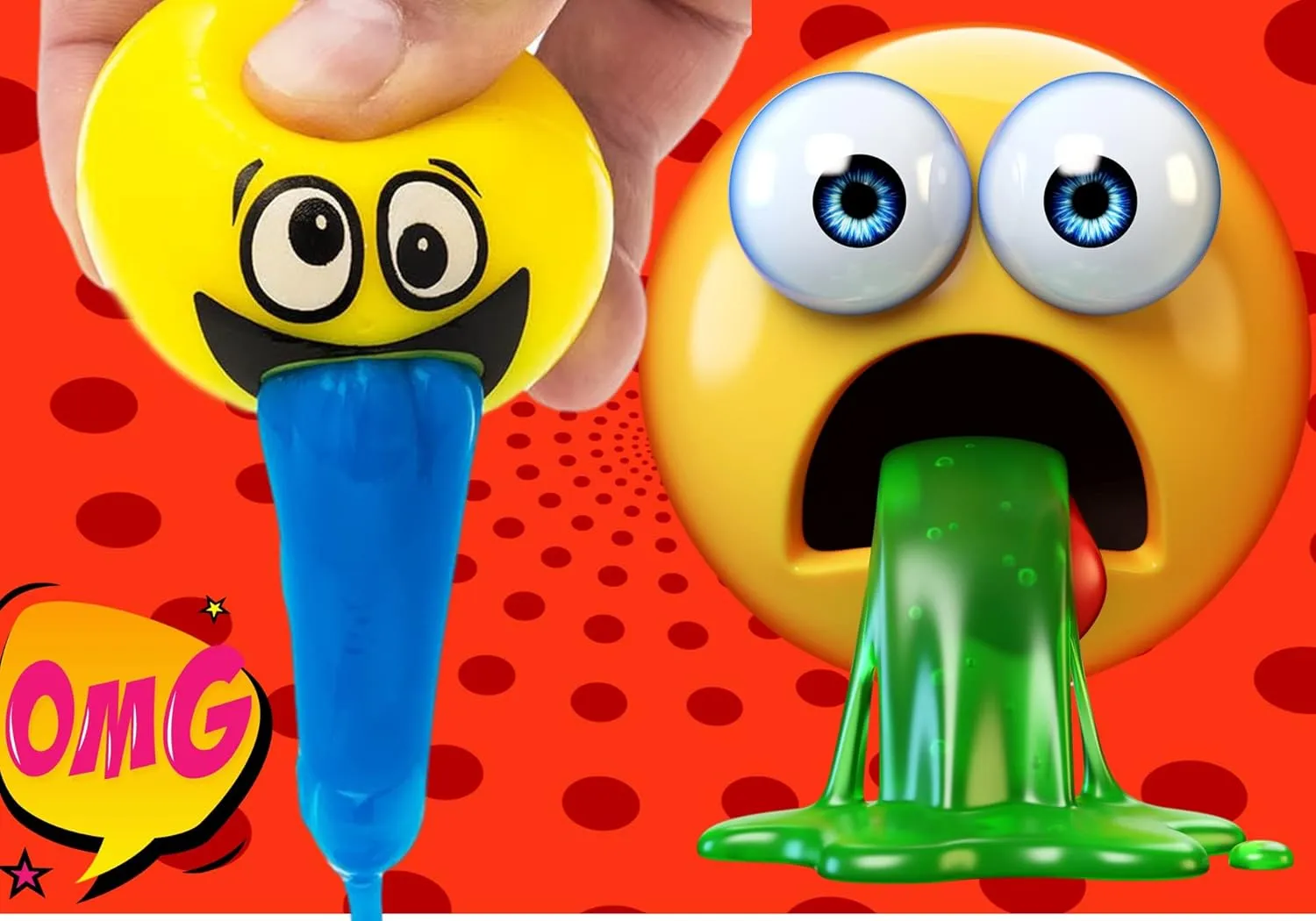 JA-RU Barf Ooze Ball Vomit Slime Squeeze Toy (24 Assorted) Throw Up Squishy Toy for Kids Stress Relief. Funny Stress Balls. Bulk Party Favors & Pranks. 5299-24p