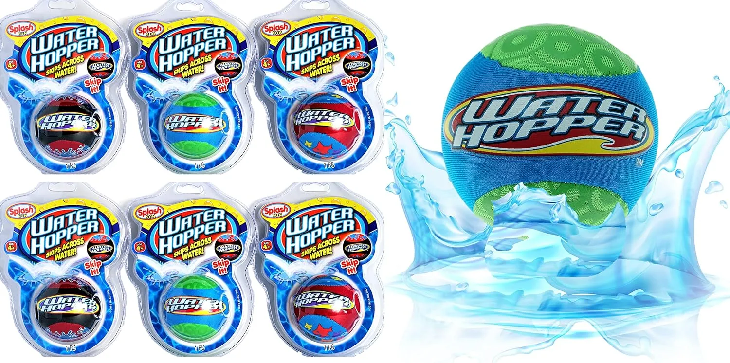 JA-RU Pro Hopper Skip Water Bouncing Ball Professional Fidget Skip Ball Pool Bounce Balls Toys. Skipping Beach Ball. Outdoor Game Party Favor Pool Toy for Kids and Adults 880