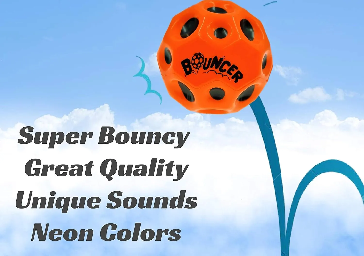 JA-RU Space Balls Extreme High Bouncing Ball & Pop Sounds Meteor Space Ball Toy Mega Hi Bouncy Ball. Party Favor Rubber Bounce Ball for Kids & Adults Water Ball Boys Toys 5131