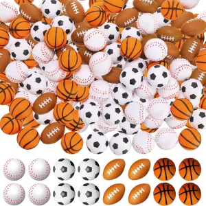Jerify 200 Pieces Mini Foam Sports Party Favors Mini Baseball Football Basketball Soccer Stress Ball Bulk Sports Prizes for Themed Birthday Gifts Party Supplies Decorations