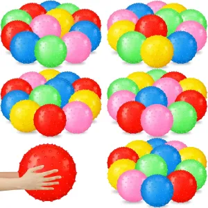 Jerify 7 Inch Large Knobby Balls Bulk Spiky Bounce Inflatable Plastic Balls Toy Soft Massage Sensory Stress for School Play Outdoor Indoor Party Favors, 5 Assorted Colors