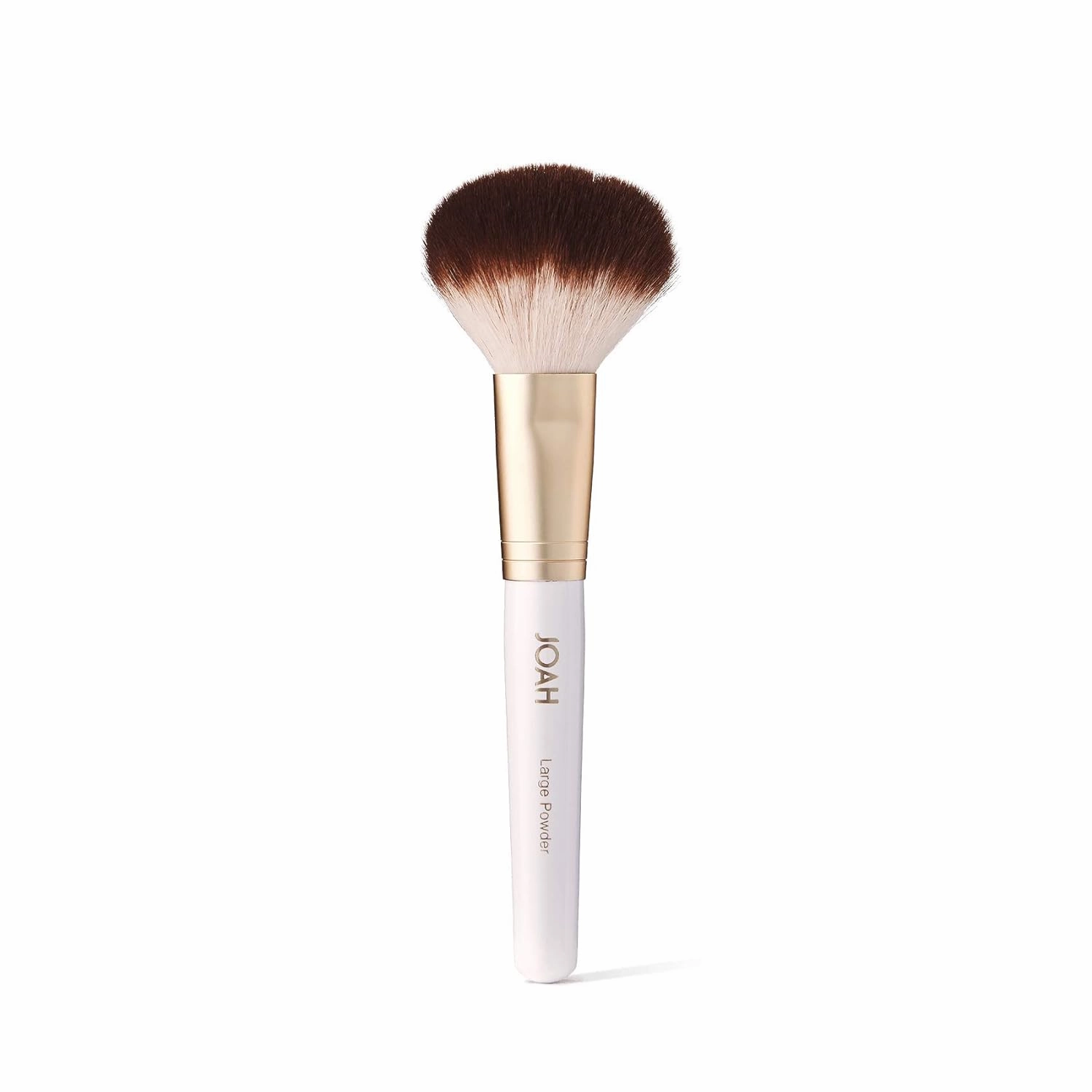 JOAH Large Blending Powder Brush, 100 Percent Synthetic Bristle Brush For Powder Foundation, Blush, Bronzer & Setting Powder, White Wand, Black Tip, 2.4 X 8.4 X 0.7 Inches