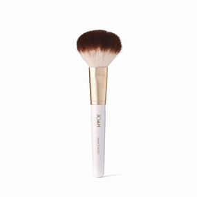 JOAH Large Blending Powder Brush, 100 Percent Synthetic Bristle Brush For Powder Foundation, Blush, Bronzer & Setting Powder, White Wand, Black Tip, 2.4 X 8.4 X 0.7 Inches