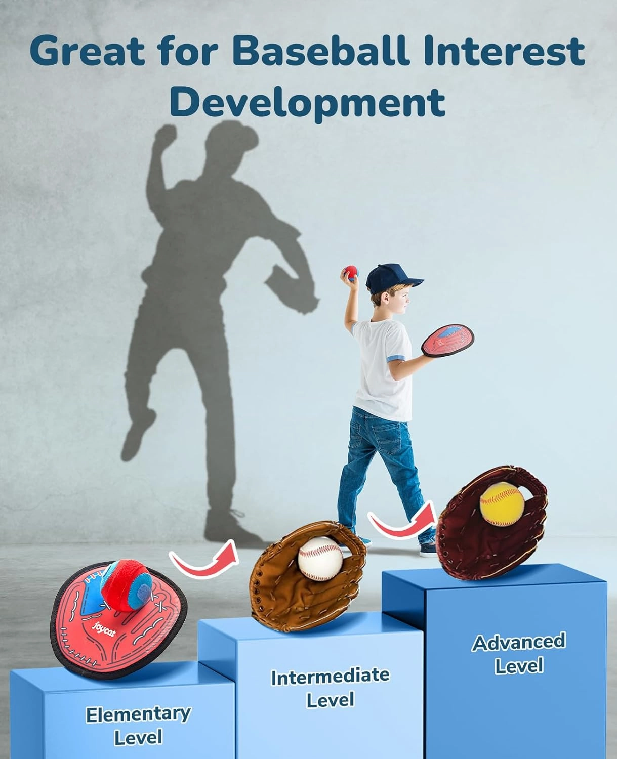 JoyCat Toss and Catch Ball Set,Toddler Kids Baseball Glove Sticky Mitt,Beach Pool Toys,Yard Games Sports Outdoor Toys,Easter Basket Stuffers,Birthday Gifts for 3  Boys Girls(2 Paddles 2 Balls)