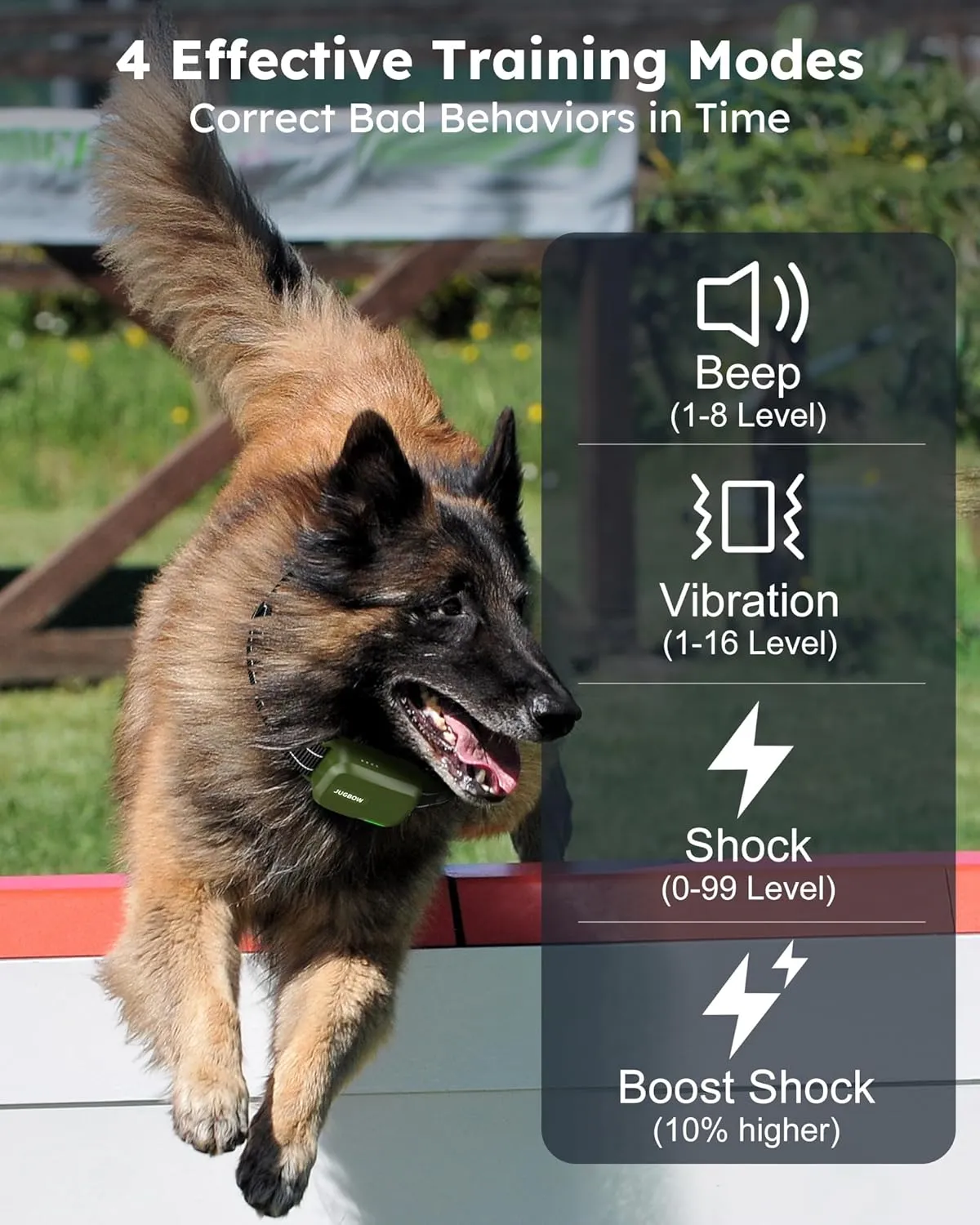 Jugbow Dog Shock Collar 2 Dogs (10-120Lbs) - 4200FT Dog Training Collar with Remote IPX7 Waterproof Electric Collar with 4 Training Modes, Security Lock, Rechargeable e-Collar for All Breeds, Sizes