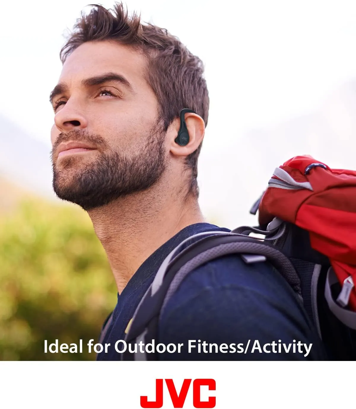 JVC Sport True Wireless Earbuds Headphones, Lightweight and Compact, Long Battery Life (up to 30 Hours), Sound with Neodymium Magnet Driver, Water Resistance (IPX5) - HAEC25TB (Black), Small
