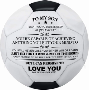 Kenon Printed Soccer Ball/Football Toy to Your Son - Anniversary Birthday Wedding Graduation Gifts - Perfect for Outdoor & Indoor Match or Game