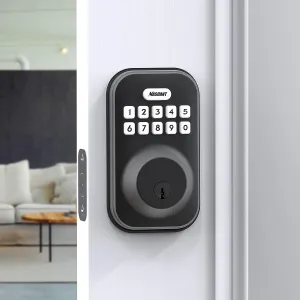 Keypad Deadbolt Lock Electronic Keyless Front Door Auto Lock Easy Installation Digital Code Anti-Peeping Password Weatherproofing Matte Black