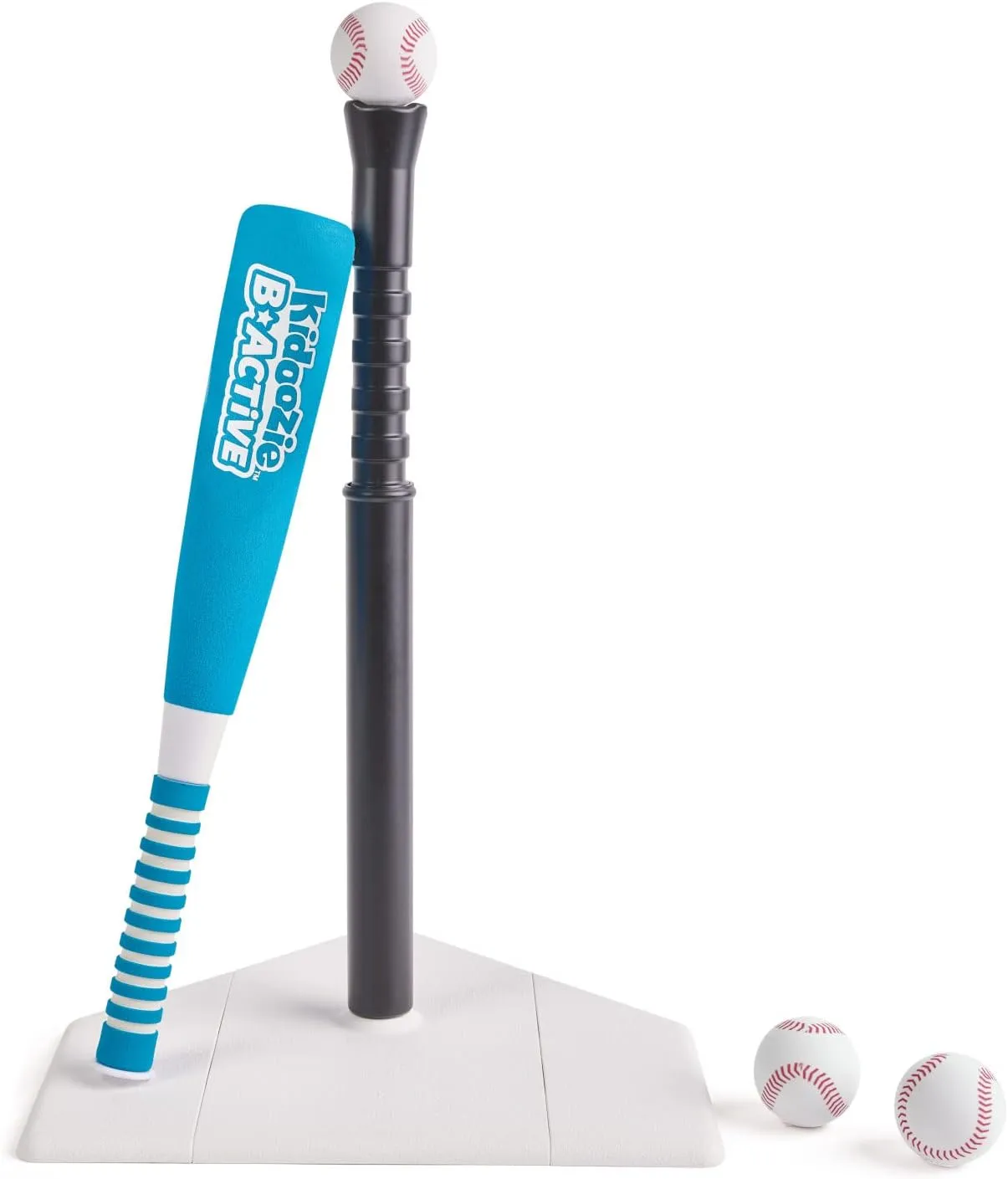 Kidoozie EZ-Adjust T-Ball Set - Height-Adjustable T-Ball Set for Kids - Soft Foam Bat and 3 Tee Balls Included, Medium