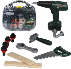 Kids Tool Set Construction Toys for Boys – 17-Piece Toddler Tool Set with Battery Powered Electric Toy Drill – Kids Tool Box with Toy Hammer and More - Toddler STEM Toys – Safe Kids Tool Kit