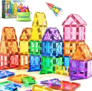 Kids Toys Magnetic Tiles Starter Set Classroom Must Haves, Magnetic Blocks for Toddlers Magnet Building Toys Preschool Montessori Learning Games for 3  Year Old Boys & Girls