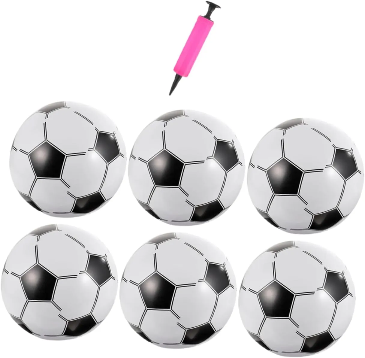 Kisangel 1 Set Inflatable Beach Balls Lightweight Football Pool with Air Pump for Summer Fun for Swimming Pools Gardens and Parties for Family and Friends Enjoyment Random Color