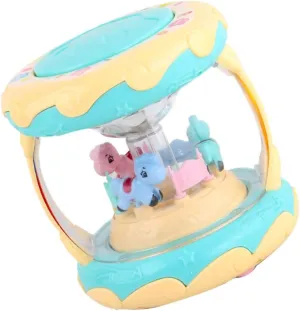 Kisangel 1PC Hand Drum with Light and Music Early Education Plaything for Fun Cartoon Design Non Battery Operated to Enhance Hands Skills and Creativity Random Color
