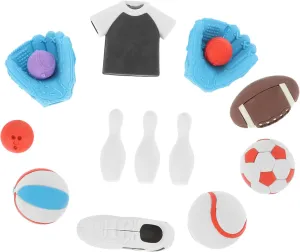 Kisangel Funny Boys and Girls Cartoon Eraser 50pcs Basketball Hoop Pull Apart Eraser Soccer Balls