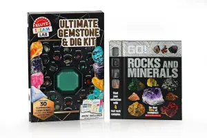 Klutz Ultimate Gemstone and Dig Kit & Go! Field Guide: Rocks and Minerals Hardcover Book