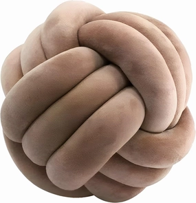Knot Ball Pillows, Round Throw Pillow Cushion Home Decoration Soft Plush Pillow, Throw Knotted Ball Pillow Handmade Children Room Decoration Round Plush Toy Pillow (Coffee,8.5"/22cm)