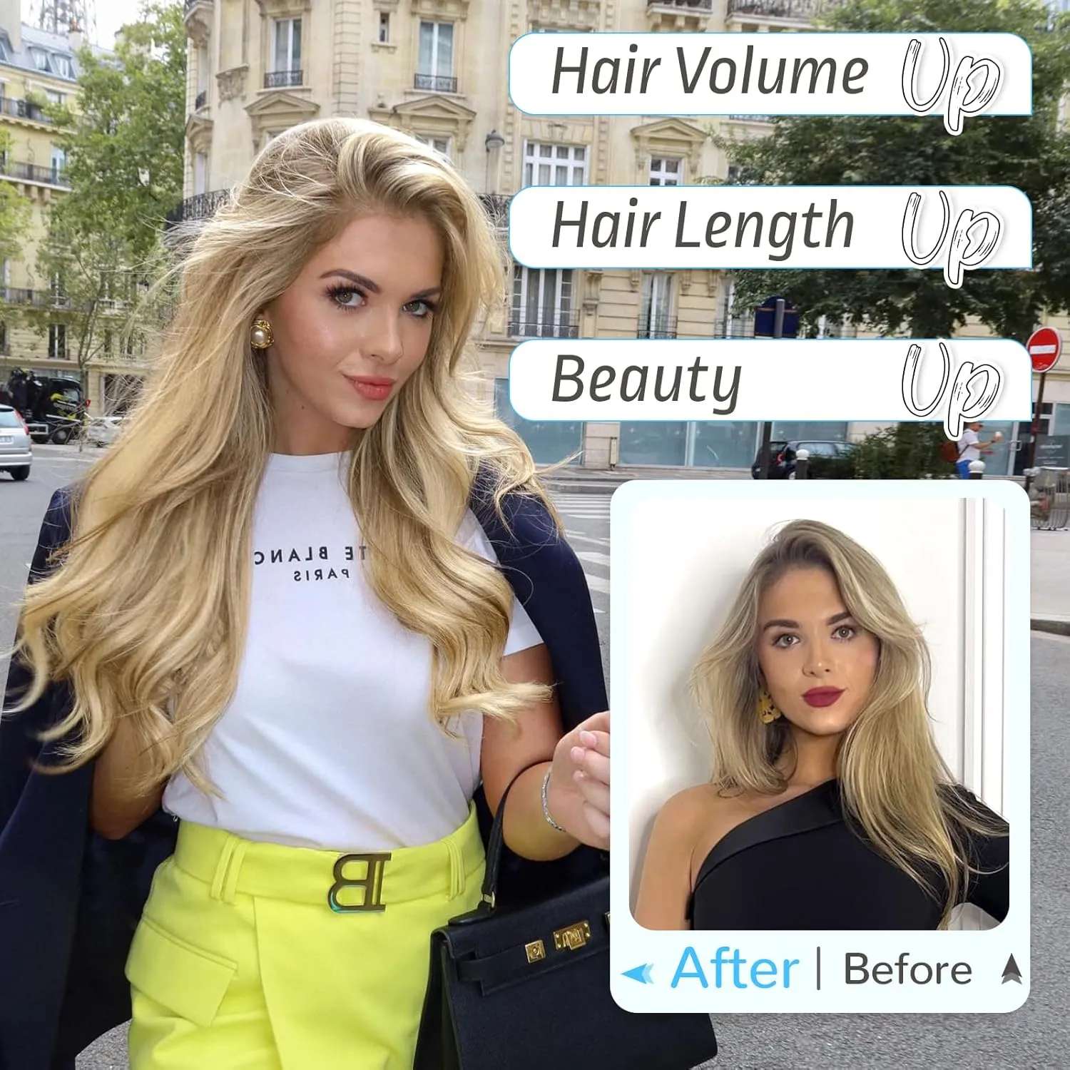 KooKaStyle Invisible Wire Hair Extensions Long Wavy Layered Synthetic with Transparent Wire Adjustable Size 6 Secure Clips Hairpieces for Women 20 Inch (20 Inch, Light Brown mix Golden Blonde)