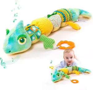 Koty Baby Toys 0-6 Months, Baby Musical Toys, Infant Toys Stuffed Animal Toys with Rattles, Crinkle, Bell, Baby Teething Toys for Tummy Time Newborn Sensory Boys Girls 0 3 6 12 Months (Chameleon)