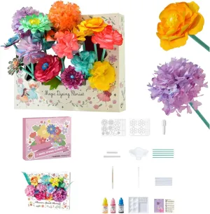 KYWYOYOU BloomJoy Magic Petal Flower Art Kit – DIY Paper Flower Craft Kit for Kids, Create 3D Blossoms with Dyed Petals, Watercolor Coloring Set for Creative Art, Gift for Girls Ages 6–12 (1 Set)
