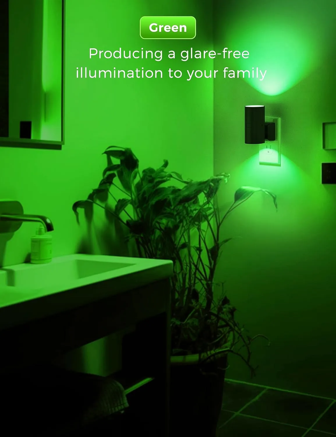 L LOHAS LED Night Light, Christmas Nightlight, Night Lights Plug into Wall, Green Nightlight with Light Sensor, Dimmable Night Lights Decorative for Holiday, Home Decor, Party Decor, 2 Pack