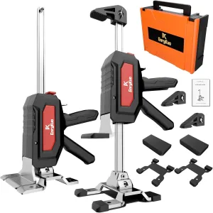 Labor Saving Arm Jack 2 Pack, Stainless Steel Furniture Lifts with Dual-Speed Descent, Hand Furniture Jack for Easy Cabinet & Flooring Installation