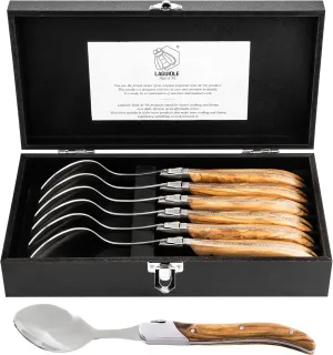 Laguiole Style de Vie Spoons Luxury Line, set of 6, olive wood