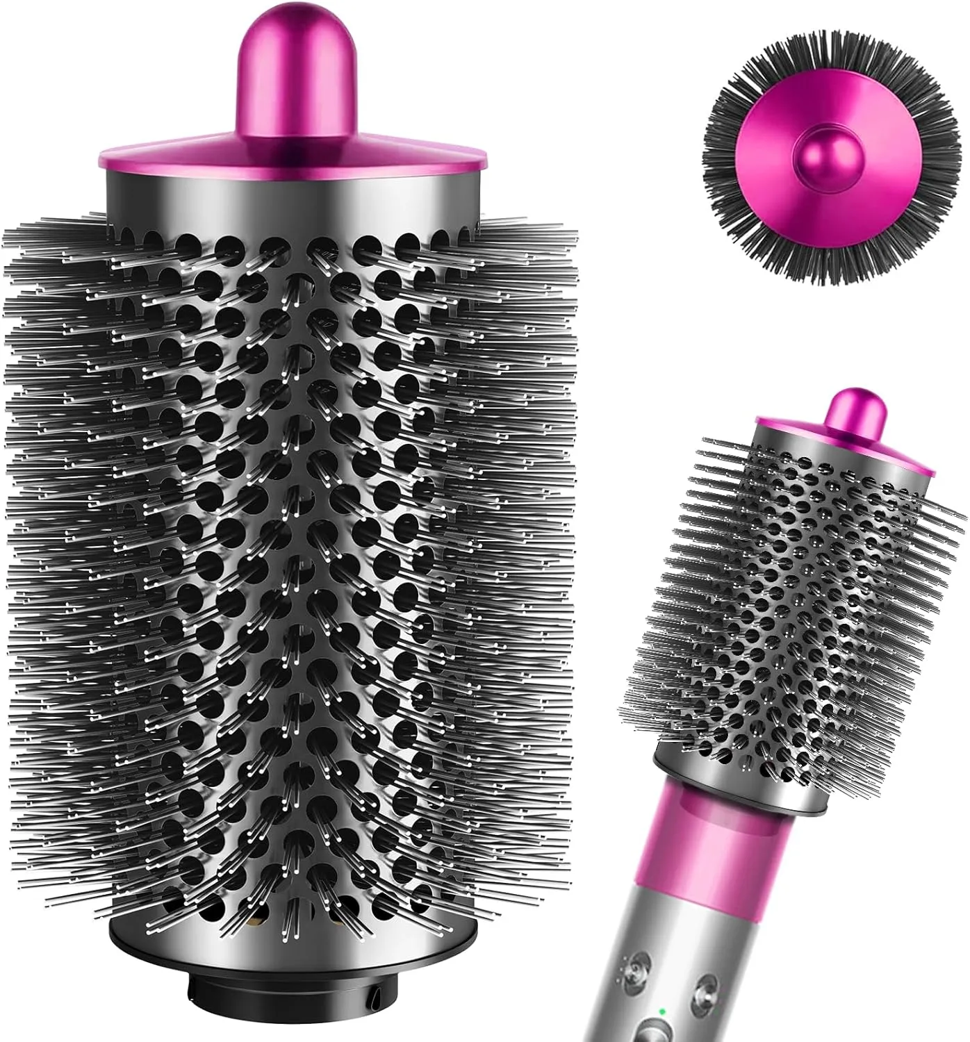 Large Round Brush Attachment for Dyson Airwrap HS01, HS05, 2.1 Inch Upgrade Bigger Round Volumizing Tool Brush for Dyson Airwrap Accessories, Rose Red