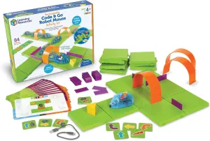 Learning Resources Code & Go Robot Mouse Activity Set Rechargeable, Screen-Free Early Coding Toy for Kids, Interactive STEM Coding Pet, Ages 4 , 83 Pieces