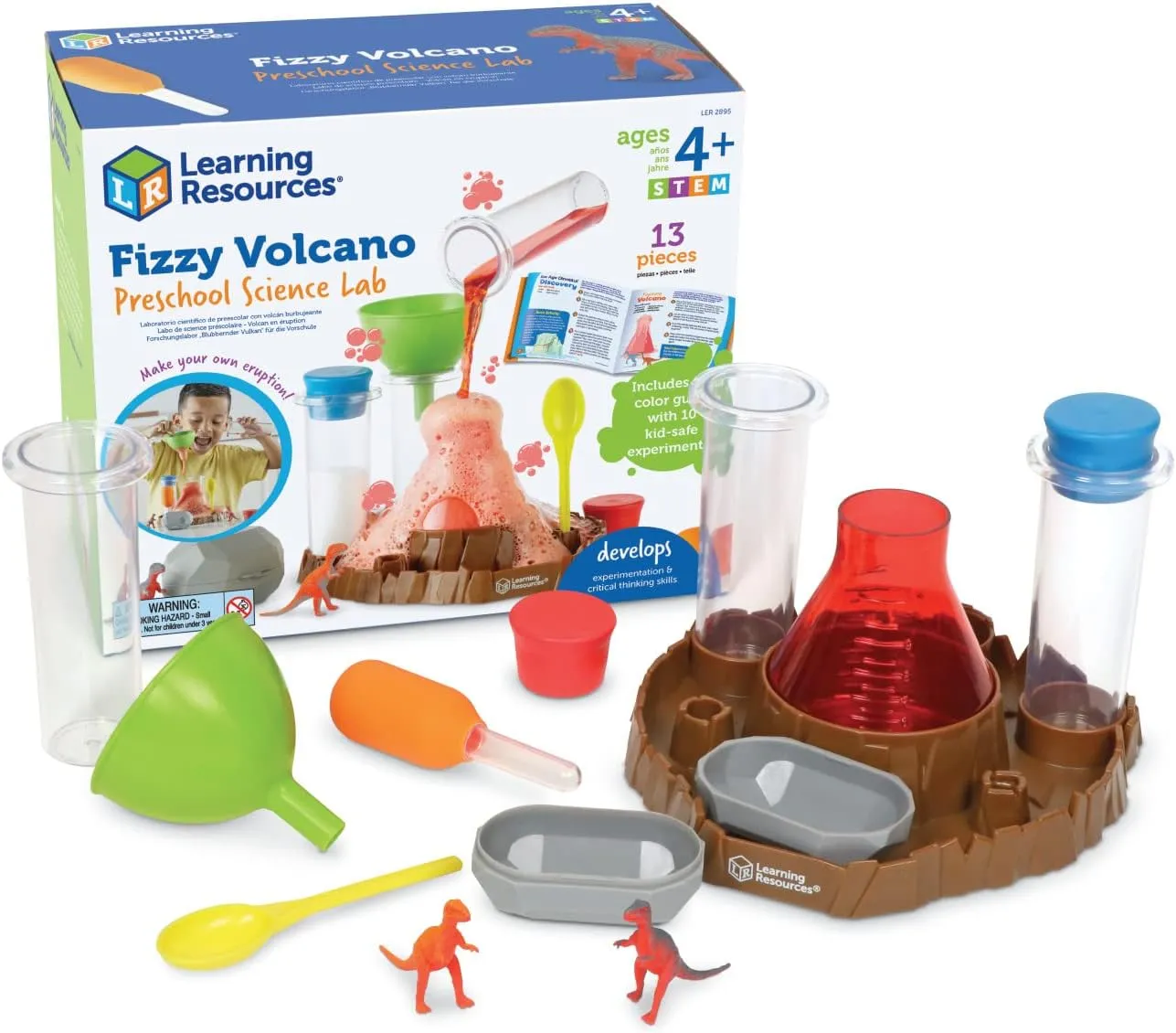 Learning Resources Fizzy Volcano Science Kit - 13 Pieces, Ages 4 , Preschool STEM Toys for Kids, Science Experiments