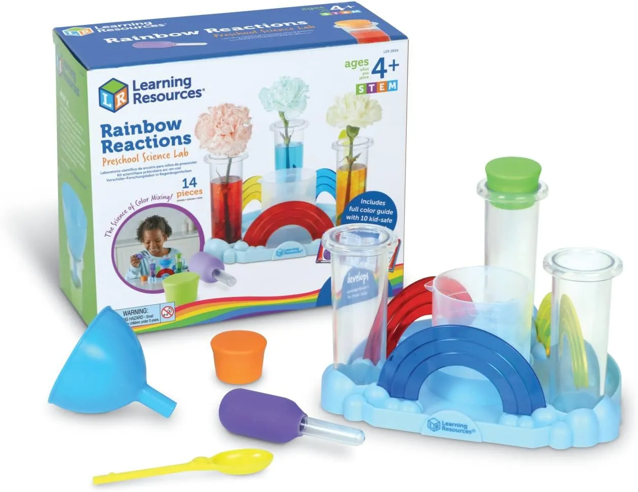 Learning Resources Rainbow Reactions, 14 Pieces, Ages 4 , Preschool Science Lab, Science Kits, Science Experiments for Kids, STEM Toys for Kids