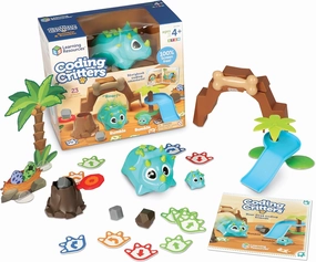 Learning Resources Coding Critters Rumble & Bumble - 23 Pieces, Ages 4 , Educational Learning Games, Screen-Free Early Coding Toy For Kids, Interactive STEM Coding Pet