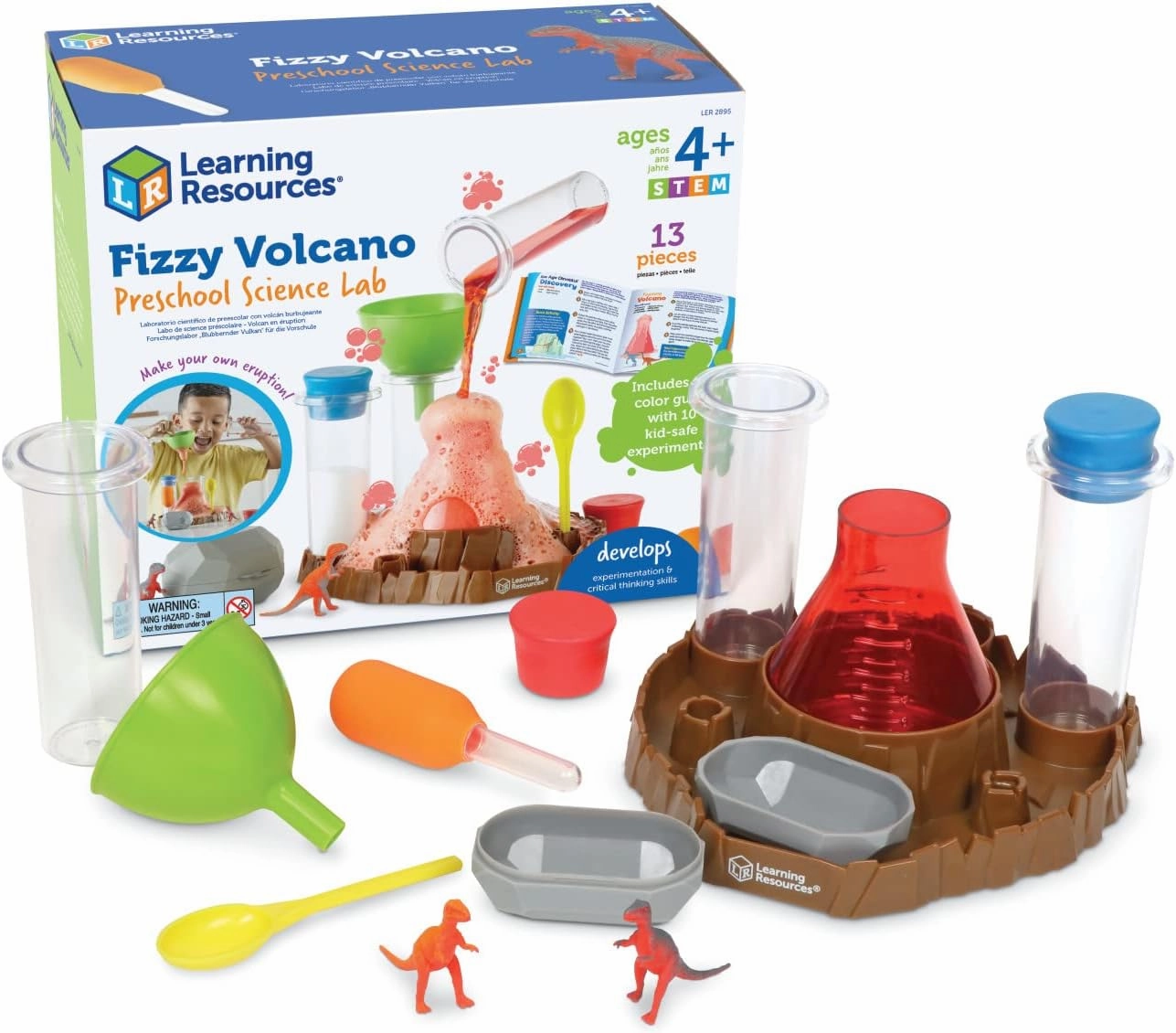 Learning Resources Fizzy Volcano Science Kit - 13 Pieces, Ages 4 , Preschool STEM Toys for Kids, Science Experiments